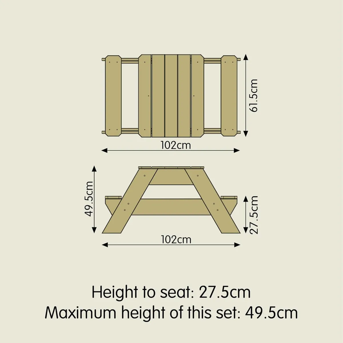 Toys Early Fun Wooden Picnic Table Sandpit Kids - Image 3