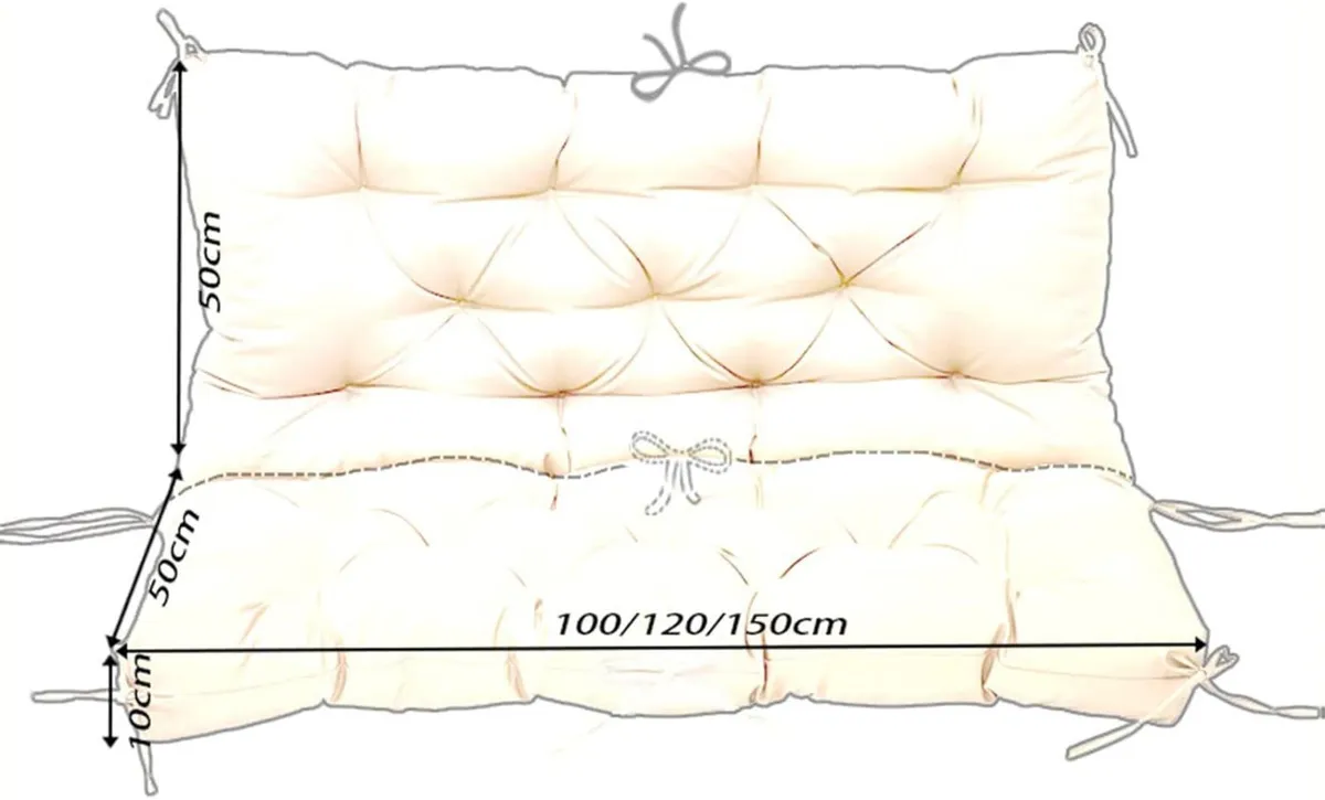 Garden Bench Cushion 2/3/4 Seater Soft Outdoor - Image 2