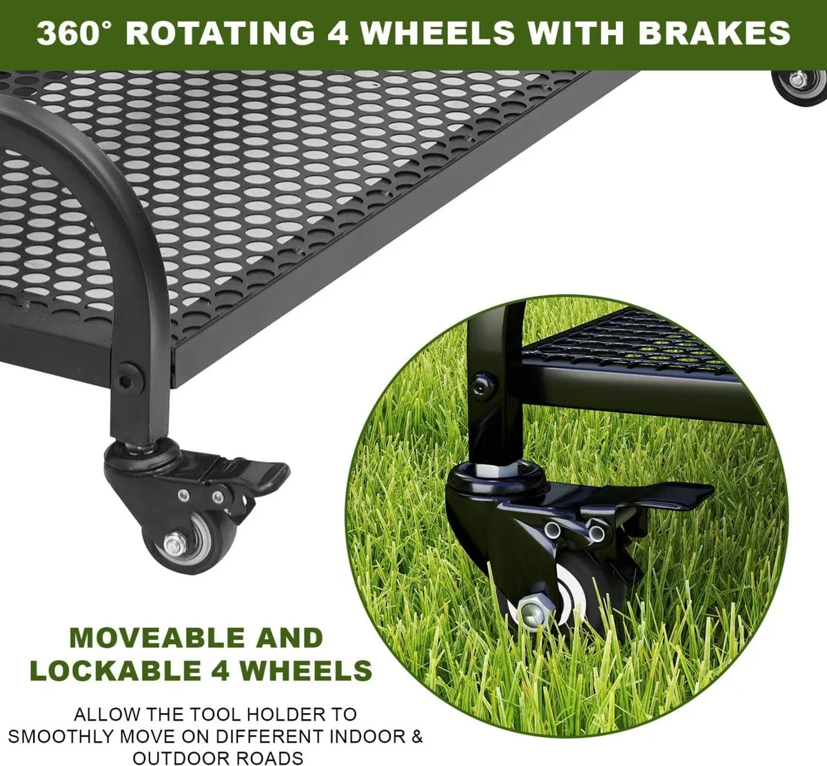 Garden Tool Storage Organizer on Wheels 3 Tier - Image 4