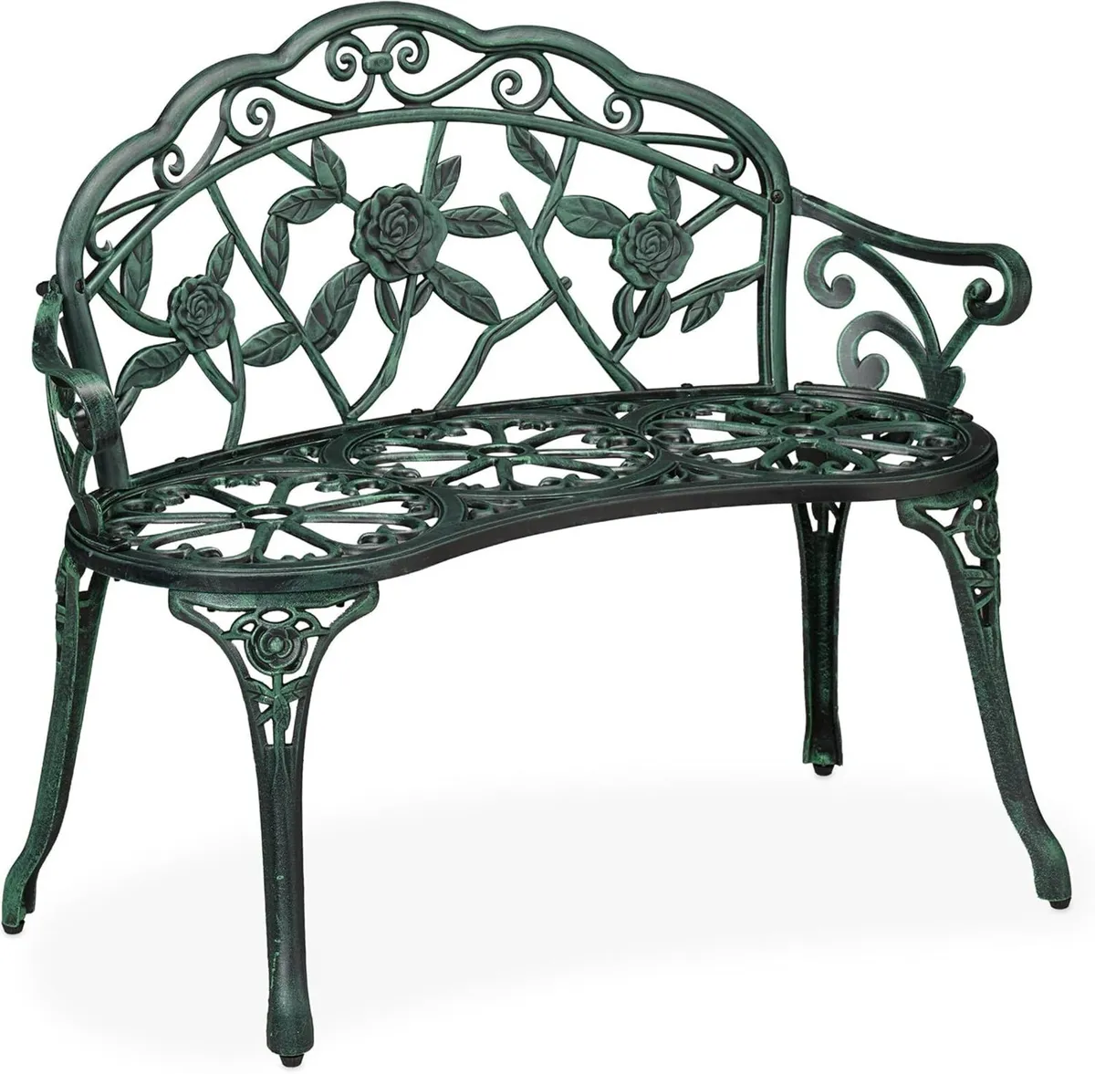 Garden Bench 2-Seater Balcony Patio Aluminium - Image 1