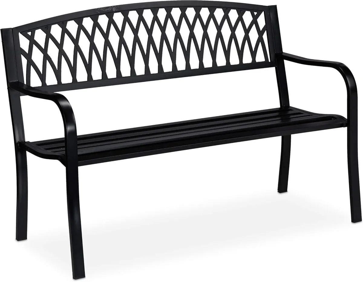 Garden Bench 2-Seater Iron Balcony Terrace - Image 1