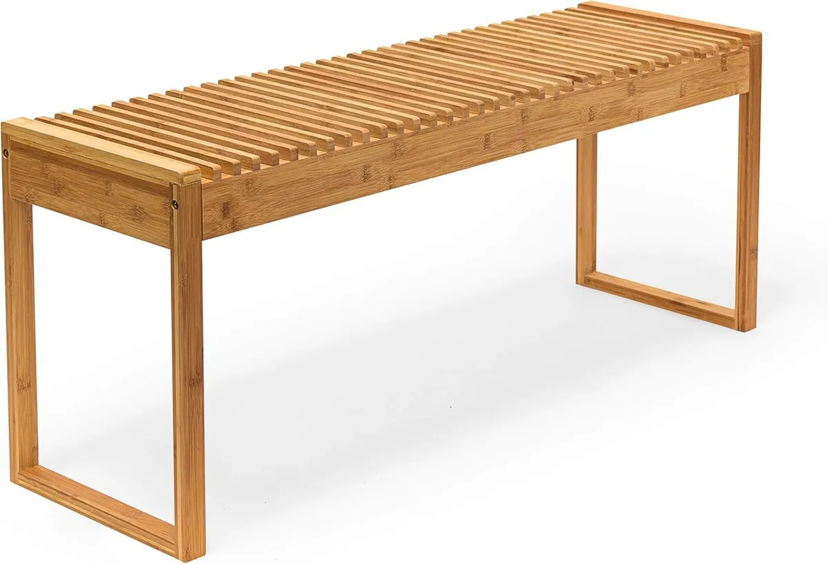Bamboo Wooden Bench Seat for Patio Balcony Foyer - Image 1
