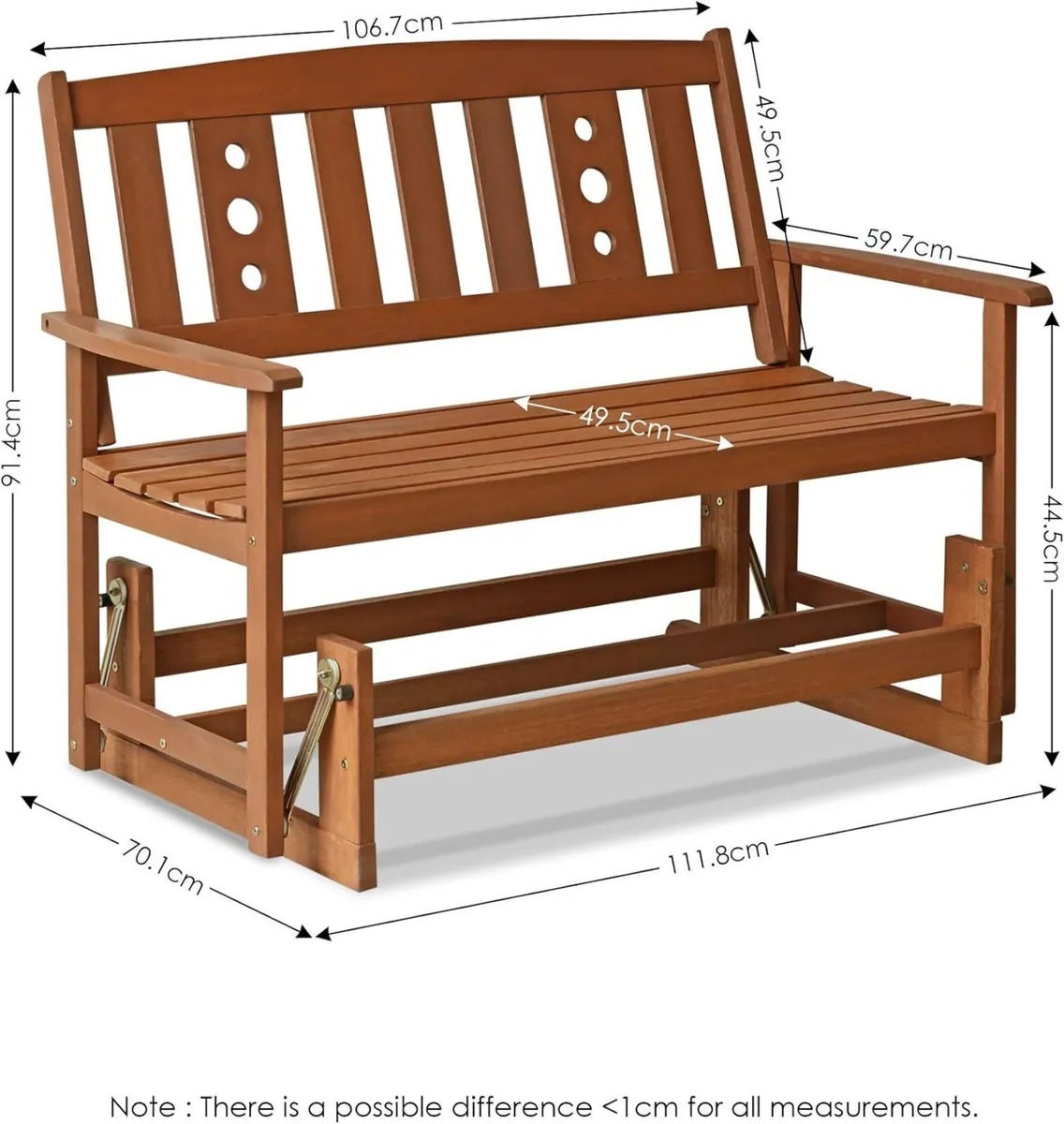 TIOMAN Outdoor Glider New Mexico Chair for Patio - Image 3