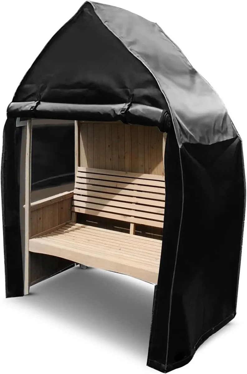 Garden Arbour Cover Black Waterproof 138Lx90Wx218H - Image 1