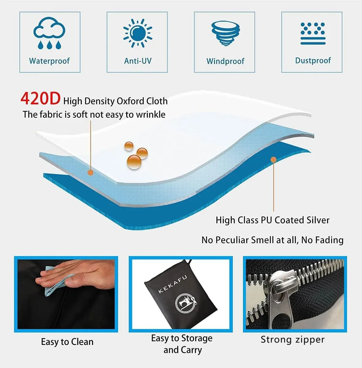 Garden Arbour Cover Black Waterproof 138Lx90Wx218H - Image 4