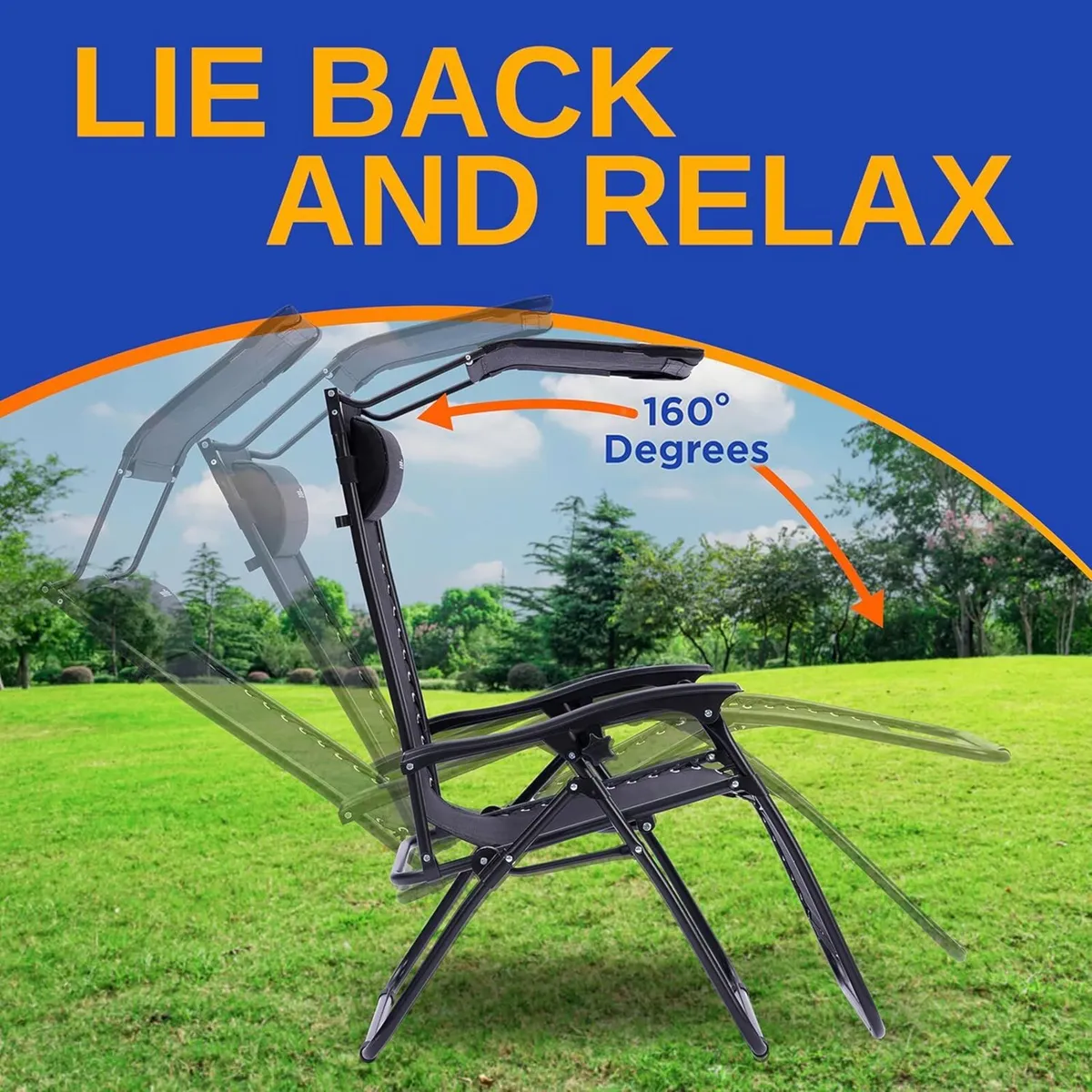 Zero Gravity Lounge Chair Adjustable Steel Mesh - Image 3