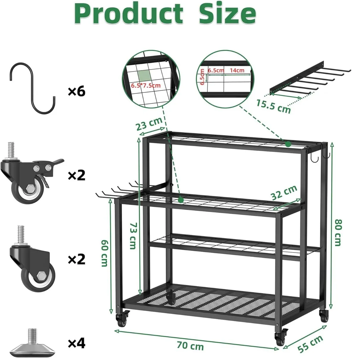 Heavy Duty Garden Tool Storage 3 Tier Metal Shed - Image 2