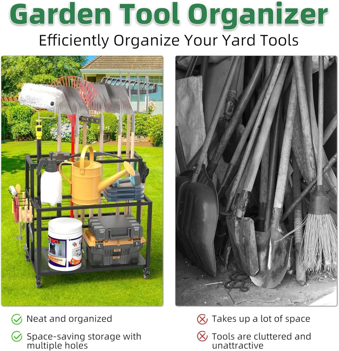 Heavy Duty Garden Tool Storage 3 Tier Metal Shed - Image 4