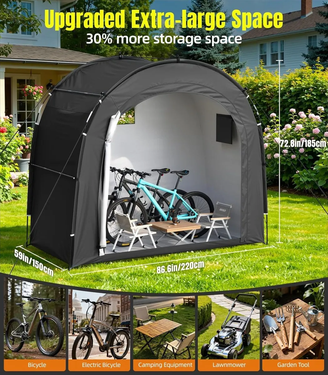 Bike Storage Tent Shed for 5 Bikes Outdoor - Image 3
