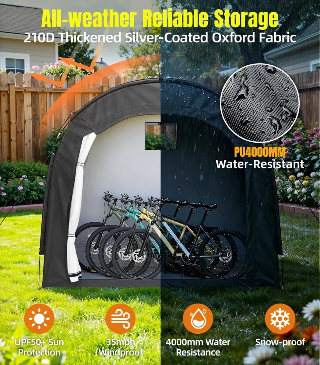 Bike Storage Tent Shed for 5 Bikes Outdoor - Image 4
