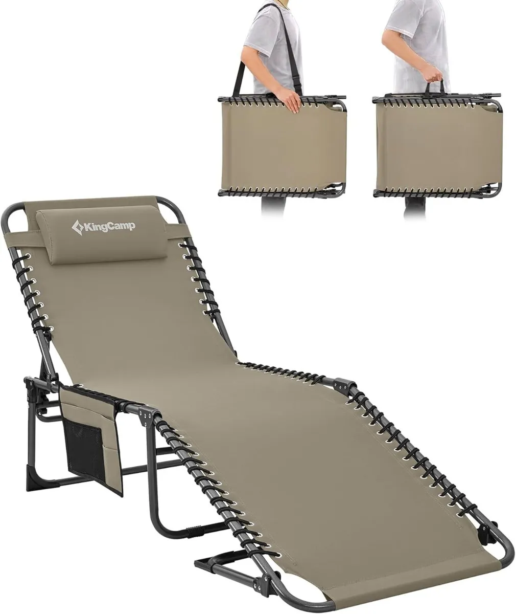 Camp Beds for Adults Sun Lounger 5-Position - Image 1