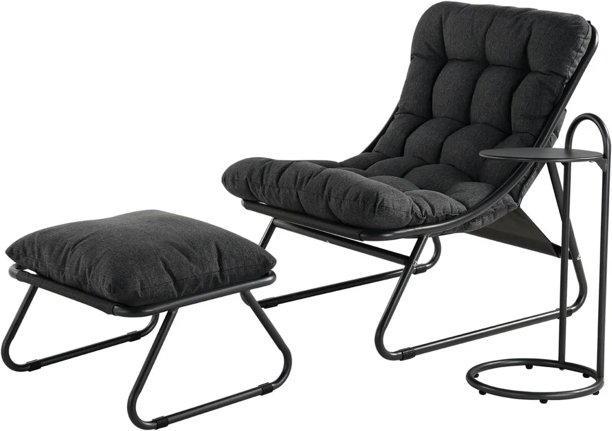 Sun Lounger for garden with Side Table and - Image 1