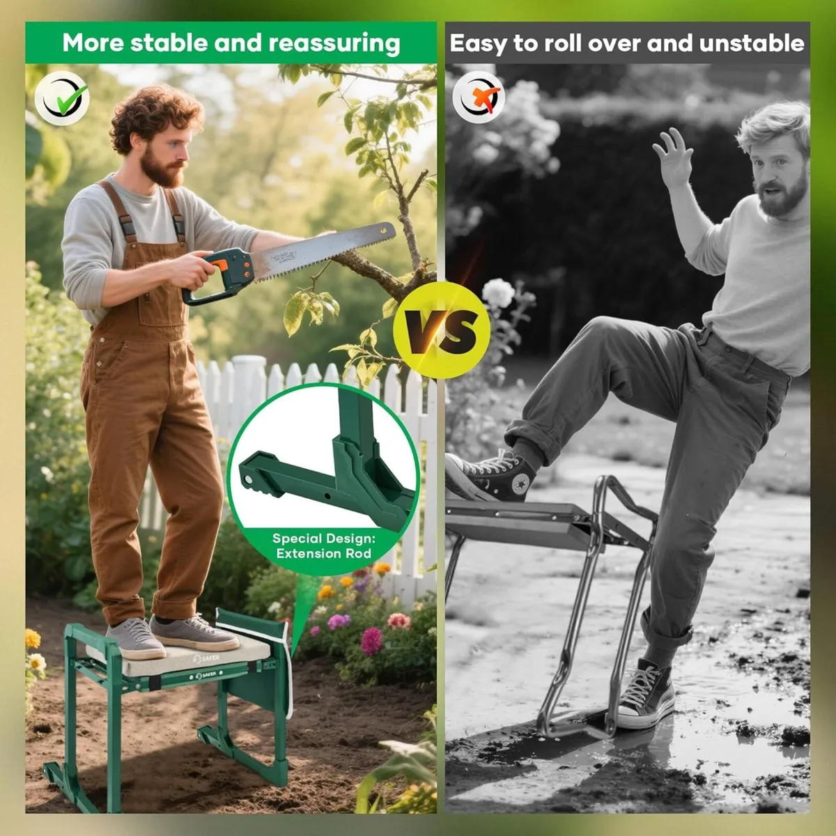 Garden Kneeler and Seat Foldable Gardening Stool - Image 3