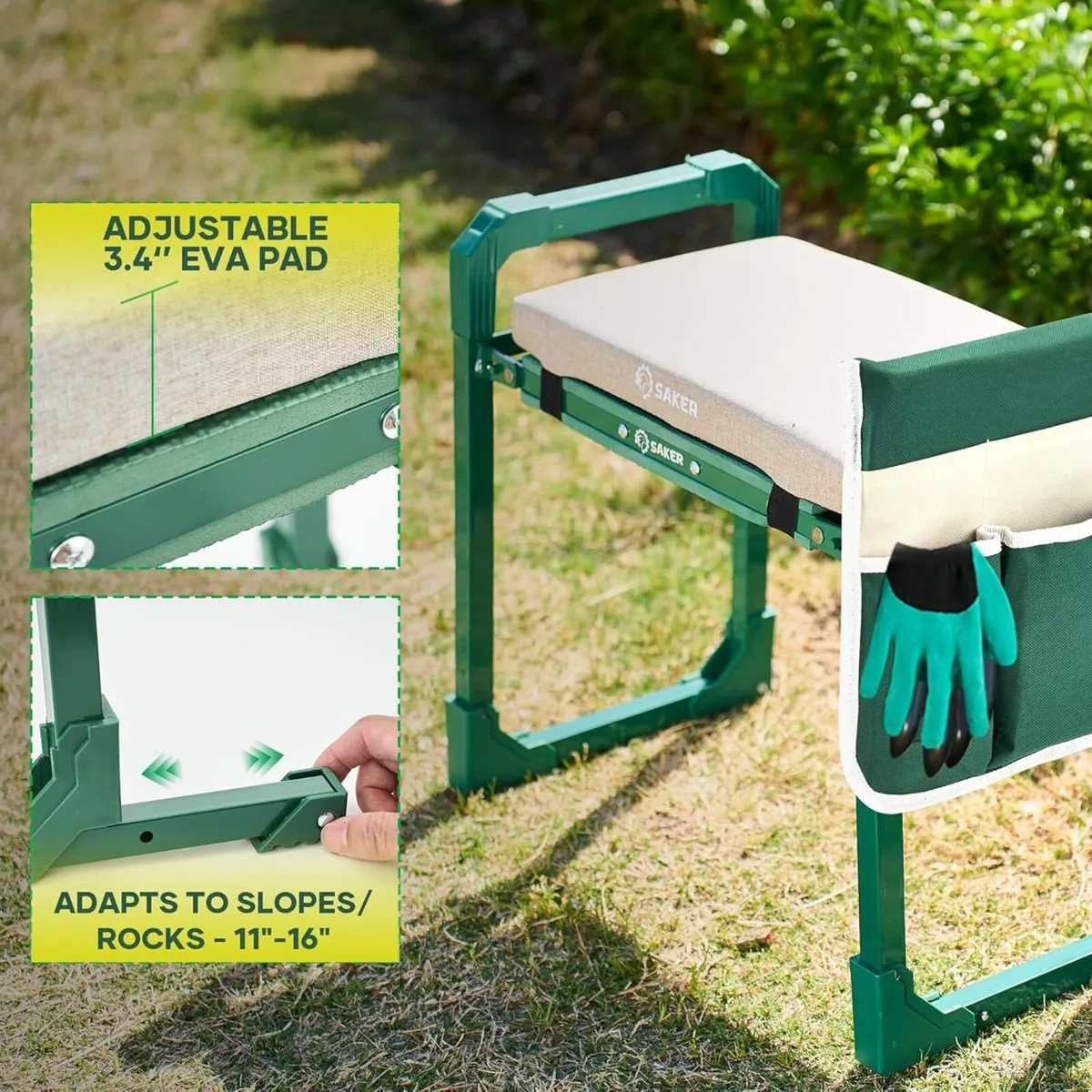 Garden Kneeler and Seat Foldable Gardening Stool - Image 4