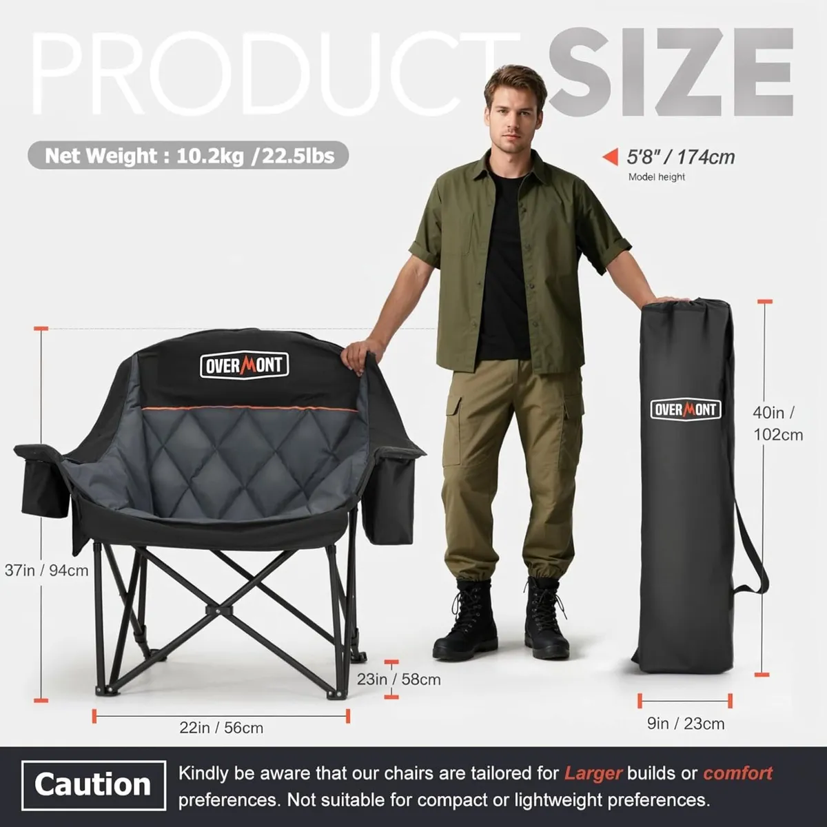 Oversized XL Camping Folding Chair for Adults - - Image 3