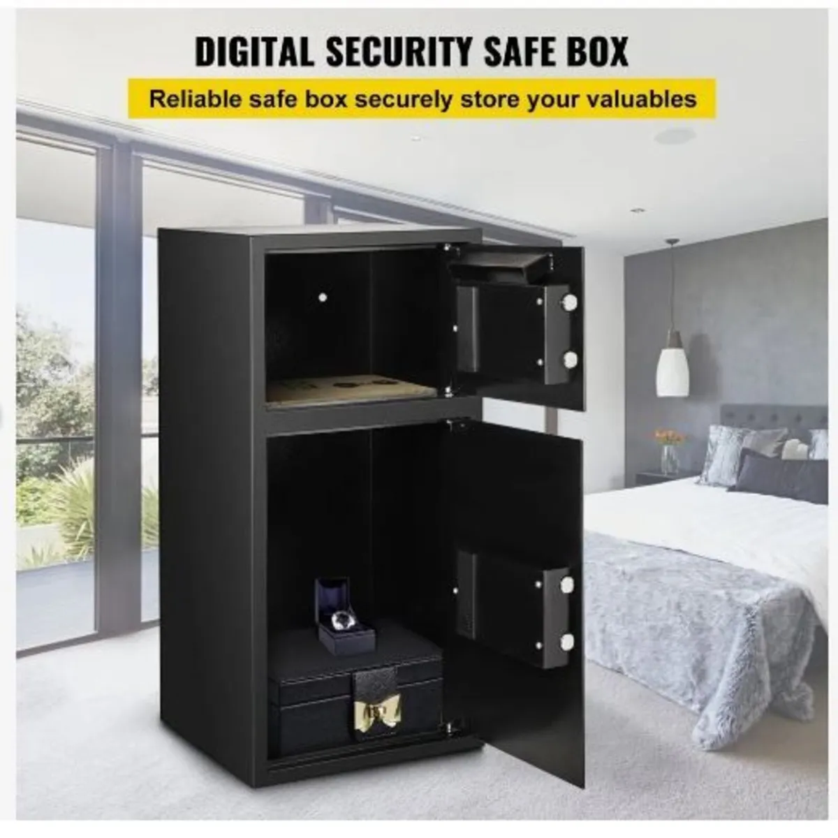 74 L Digital Double Door Safe Depository Box Gun - Image 2
