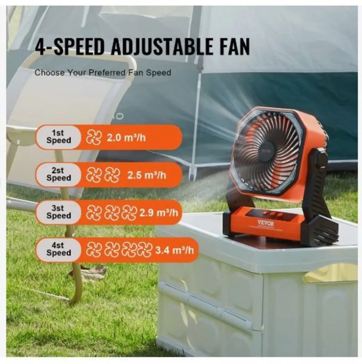 Portable Fan Rechargeable 203.2mm - Image 3