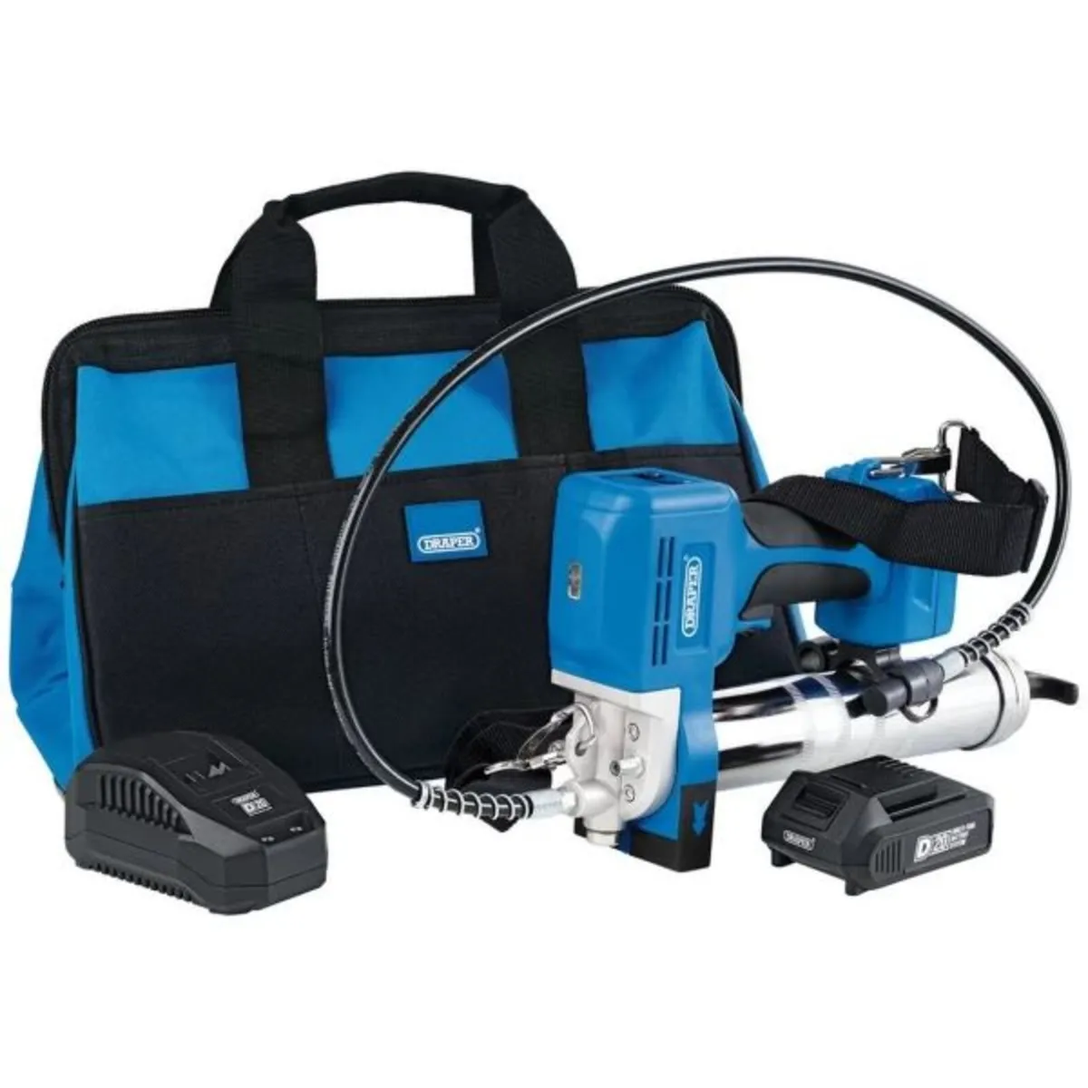 Draper D20 20V Grease Gun Kit, 1 x 2.0Ah Battery, - Image 1