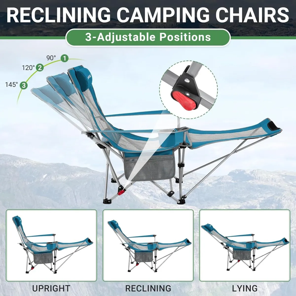 Camping Chairs Folding Recliner Chair Adjustable - Image 3