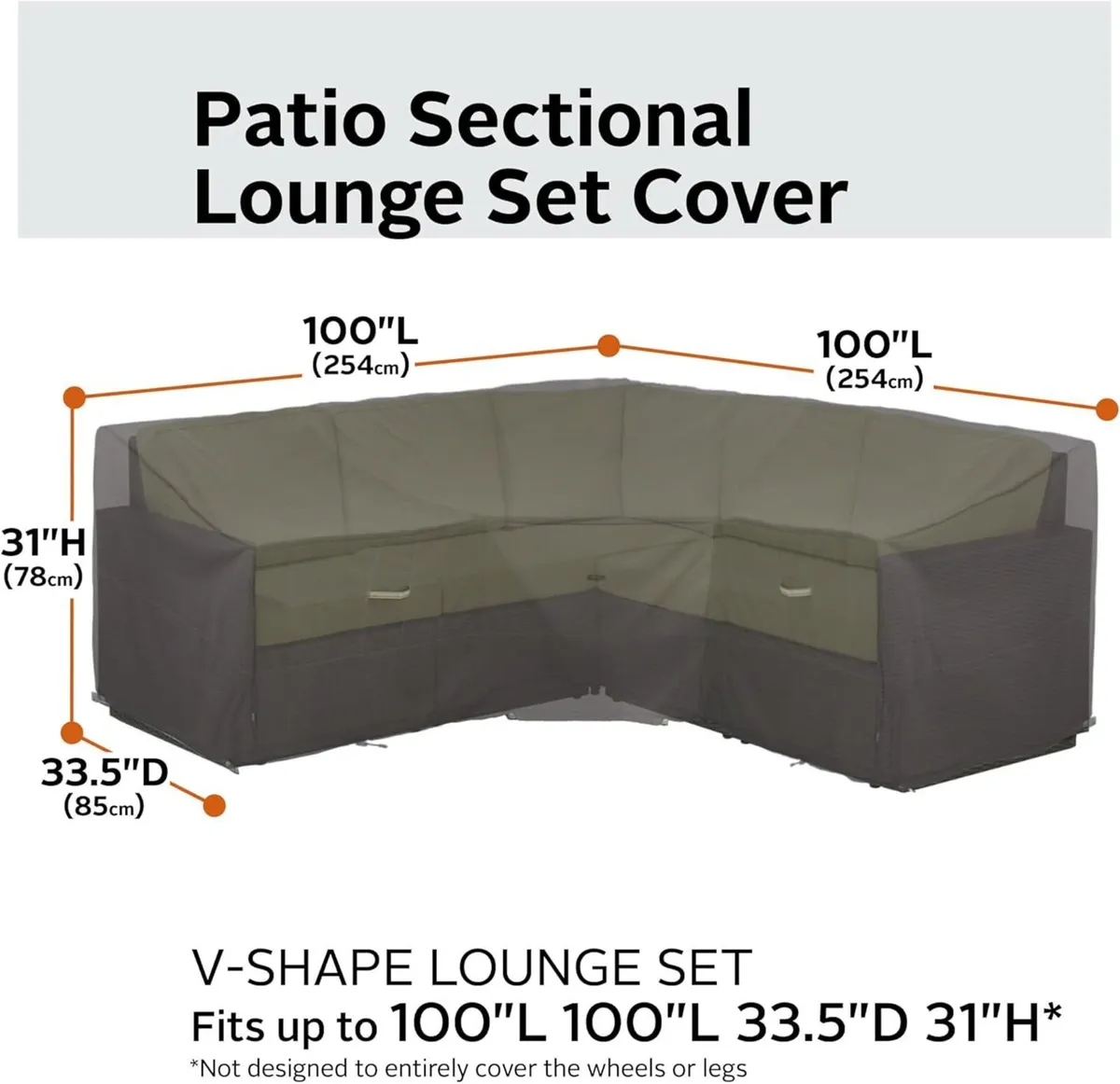 Ravenna Garden V-Shaped Sectional Sofa Cover Dark - Image 3