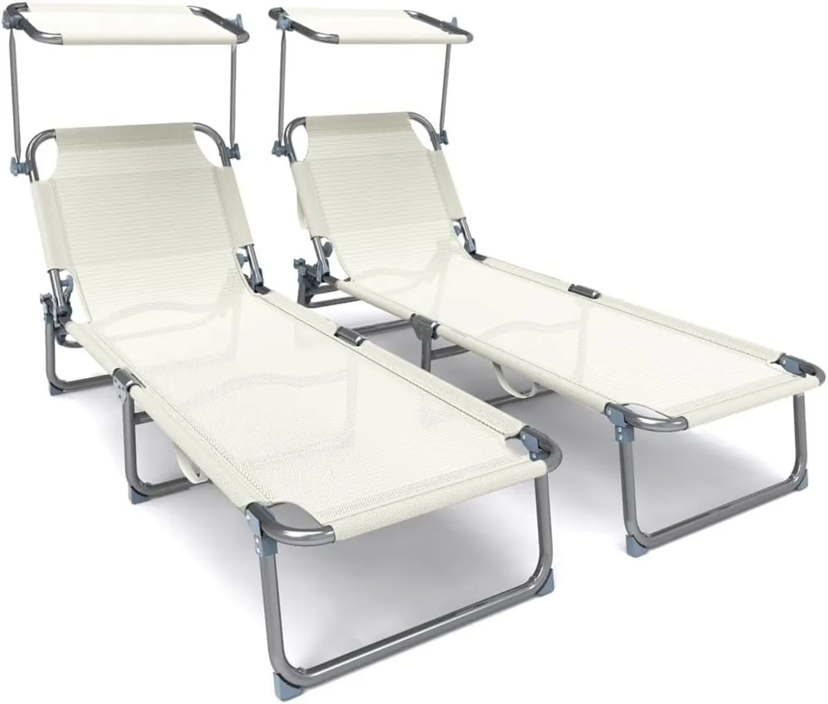 ® Folding Sun Loungers Set of 2 Textilene - Image 1