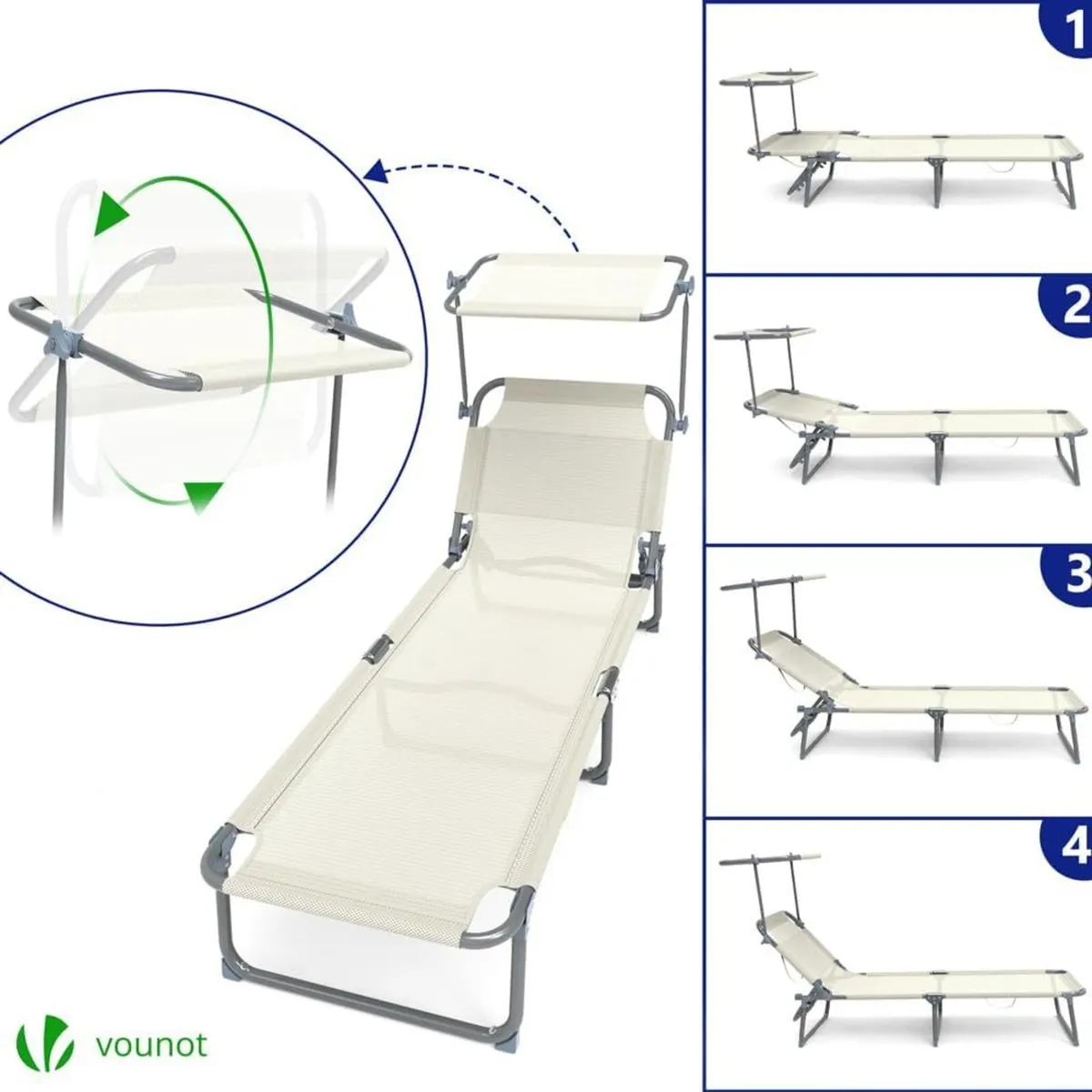 ® Folding Sun Loungers Set of 2 Textilene - Image 3