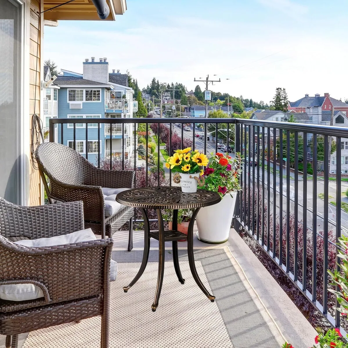 Garden Side Table Antique Look Cast Aluminum - Image 2