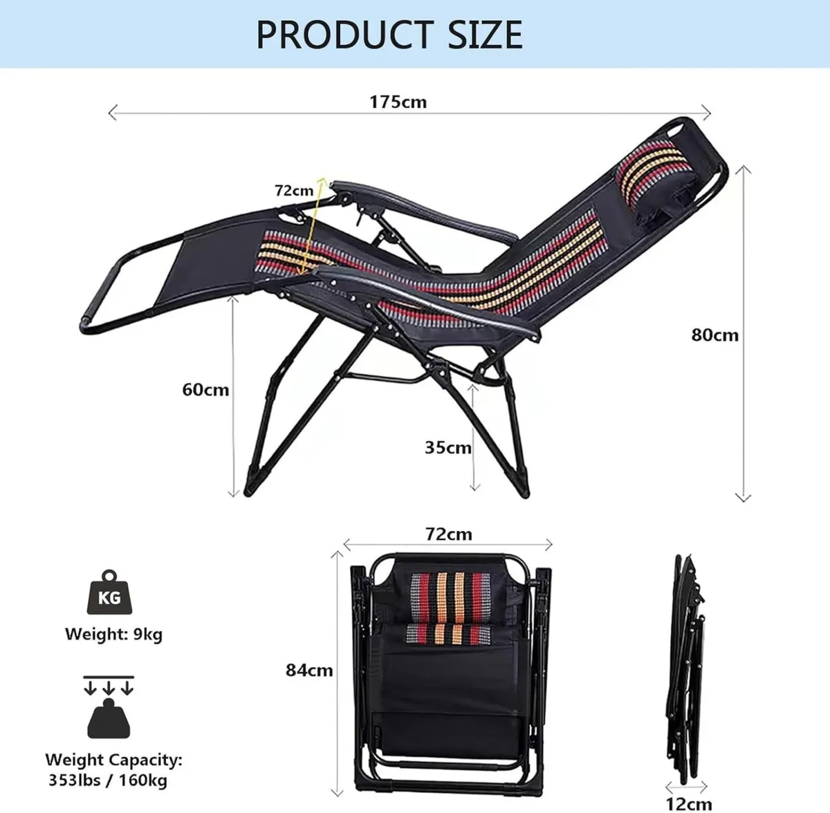 Recliner Garden Chairs Sun Lounger Chair Extra - Image 2