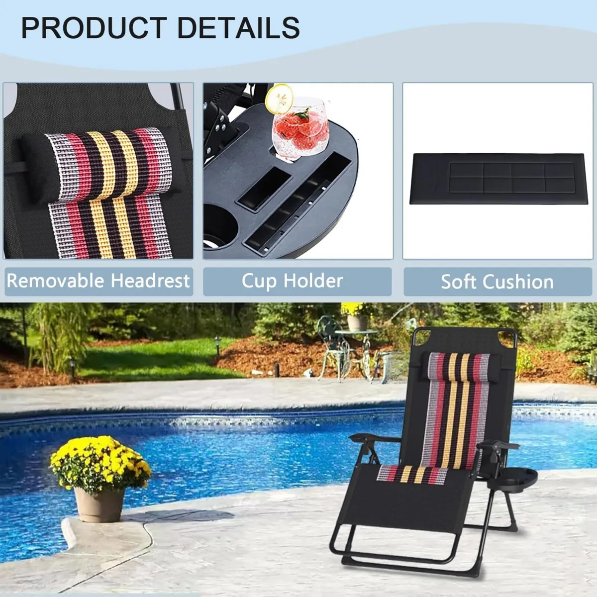 Recliner Garden Chairs Sun Lounger Chair Extra - Image 3