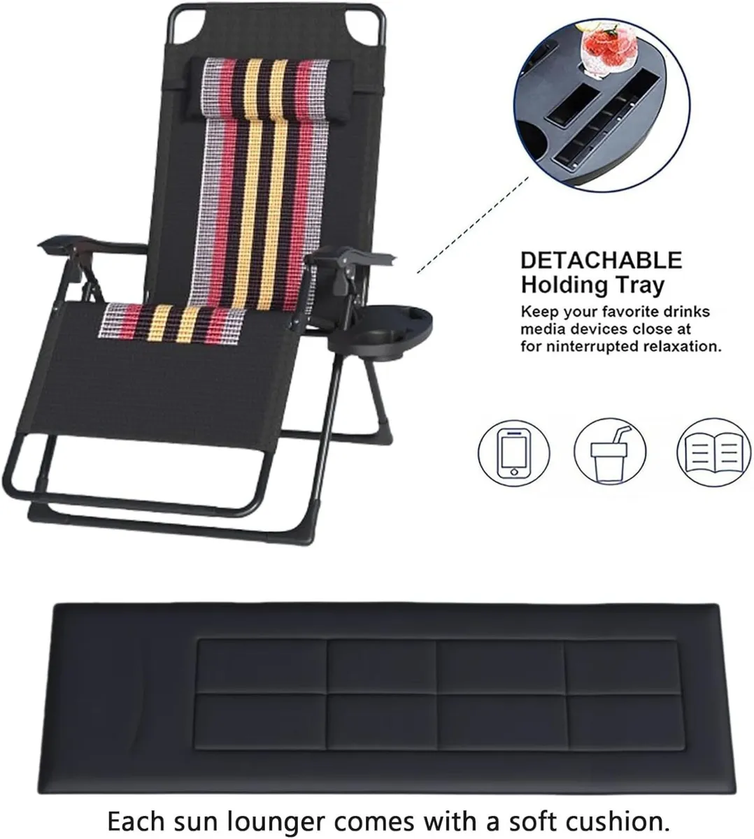 Recliner Garden Chairs Sun Lounger Chair Extra - Image 4