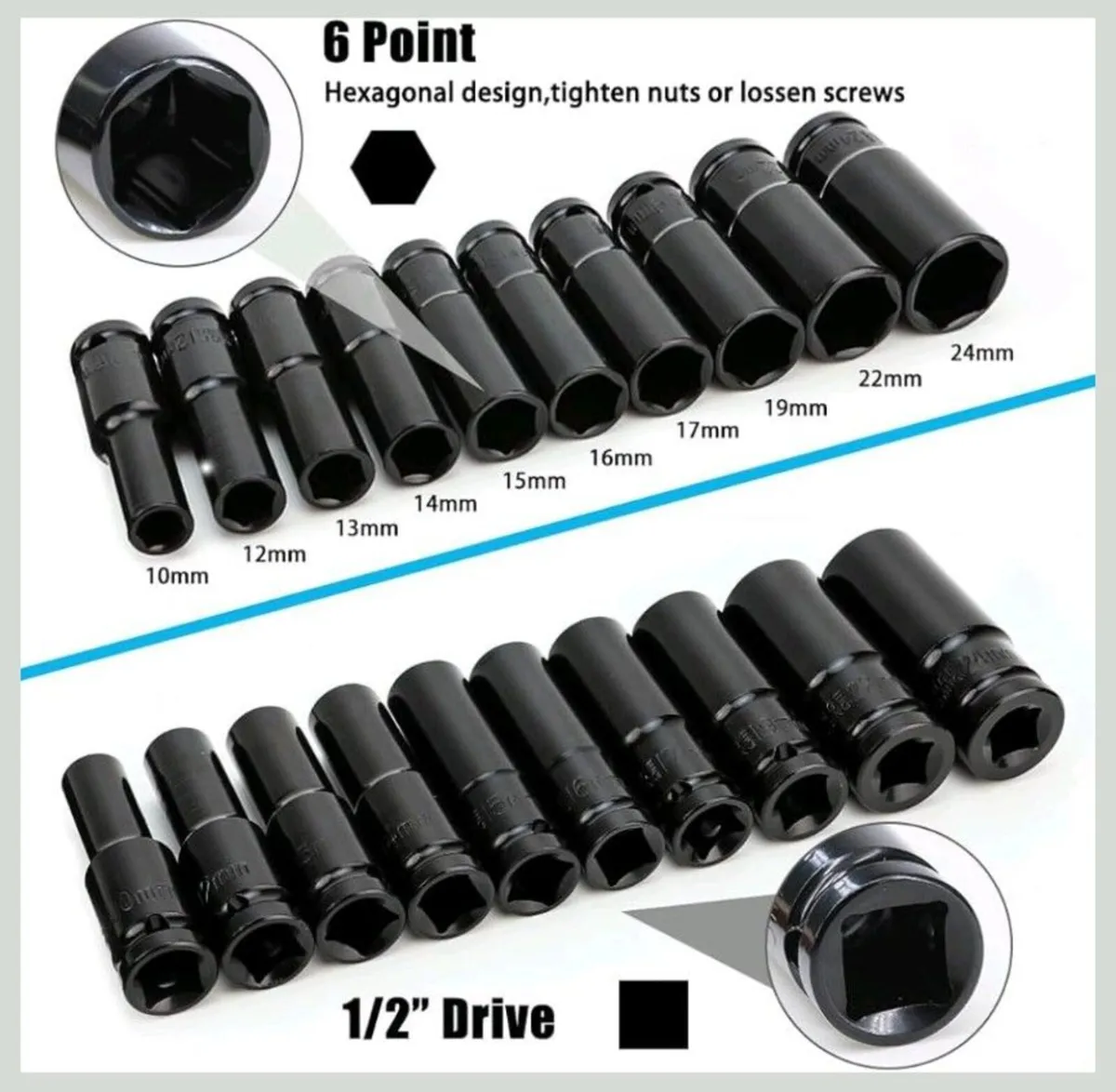 10 Piece  Impact Socket Set - Image 4