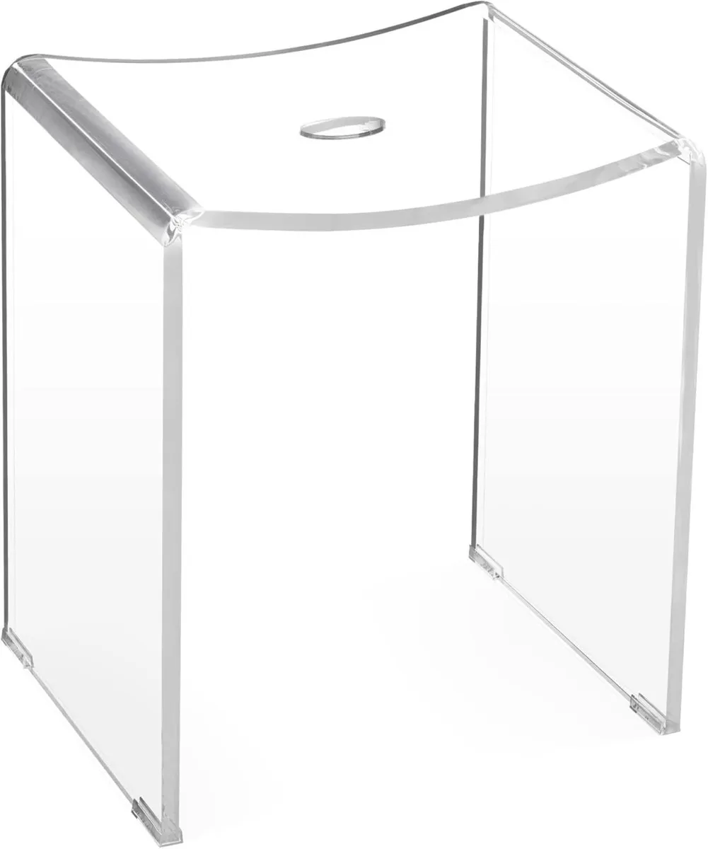 Clear Acrylic Shower Stool - Waterproof Transparen - Image 1