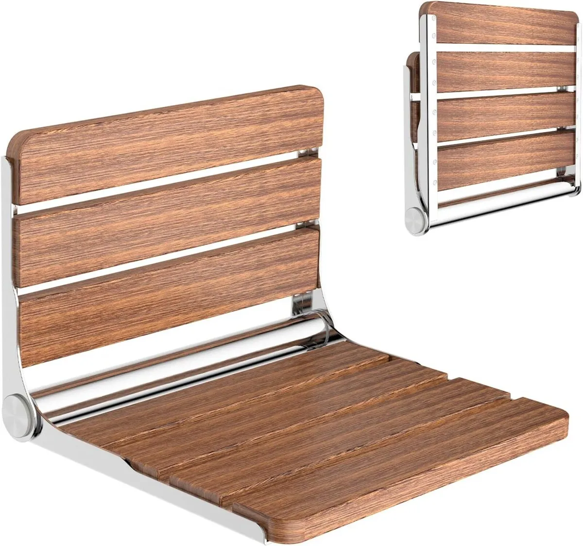 Folding Shower Seat Wall Mounted Fold Up Stool - Image 1