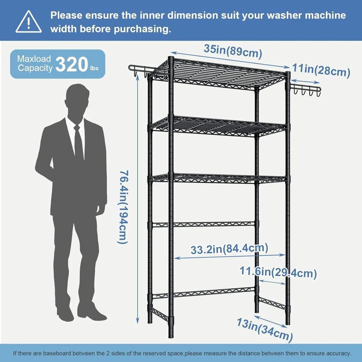3-Tier Storage Unit Washing Machine and Dryer - Image 3