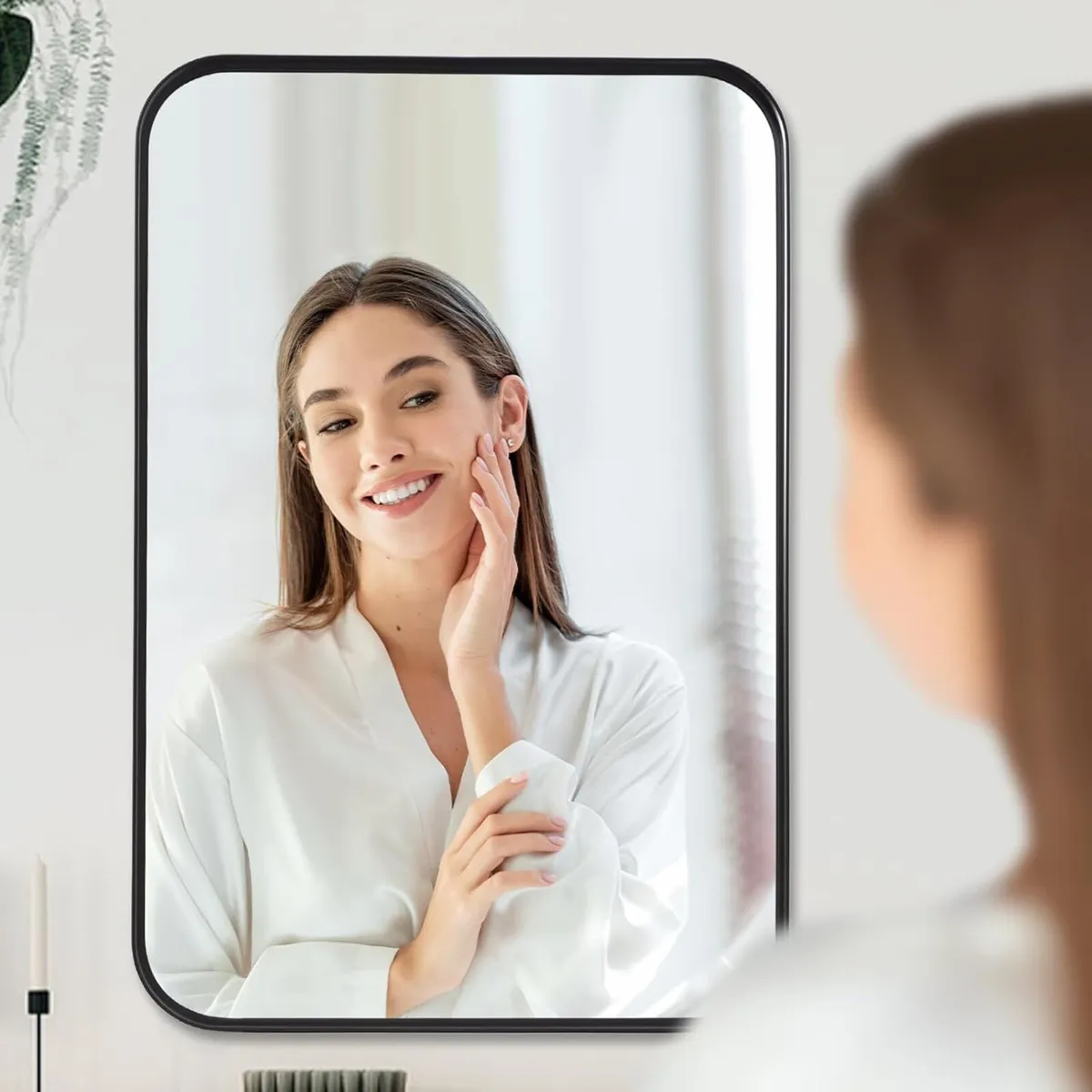 Black Bathroom Vanity Mirror for Wall 60x90 cm - Image 2