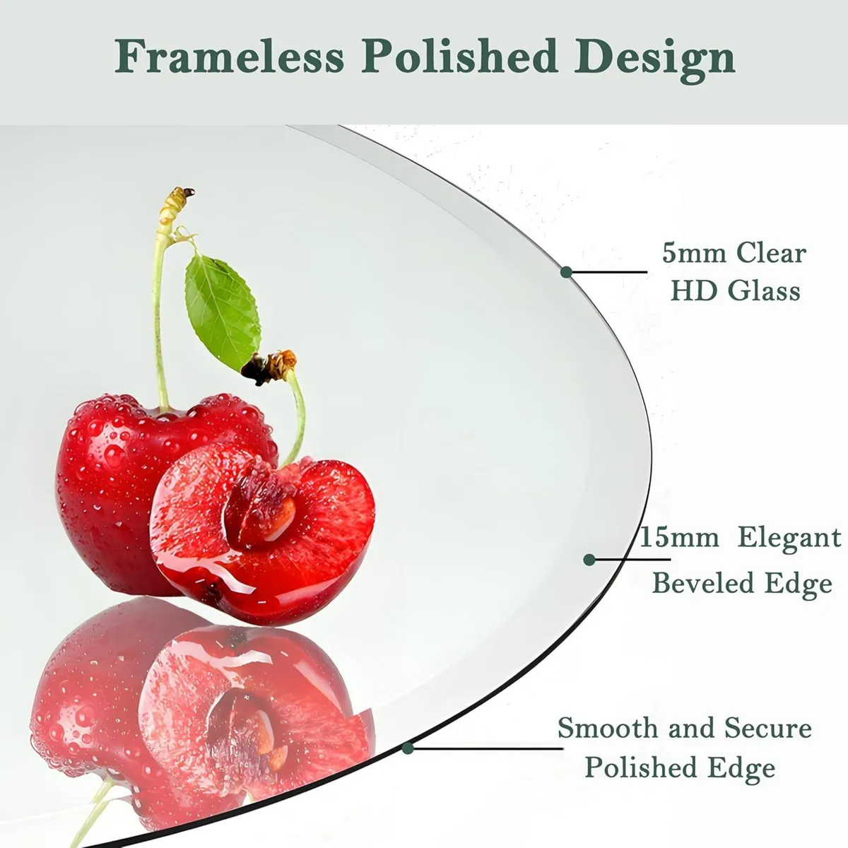 Modern Frameless Bathroom Mirror 55cm Round Wall - Image 4