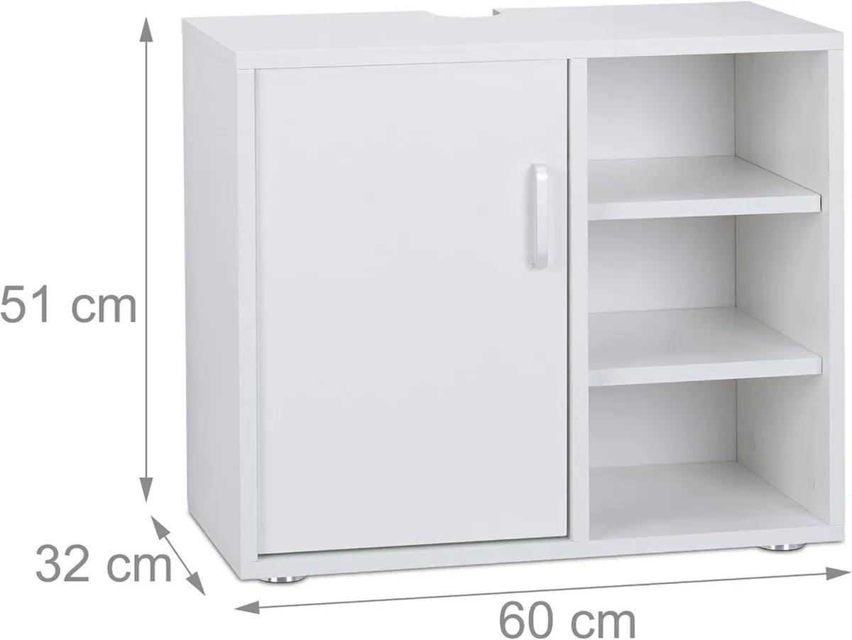 Basin Vanity Unit One Door Bathroom Under-Sink - Image 3