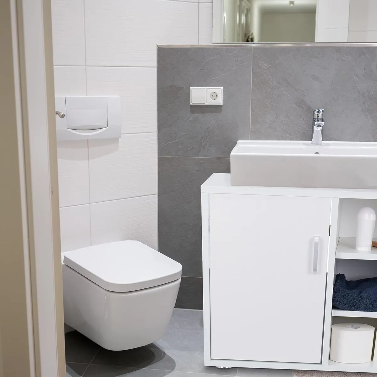 Basin Vanity Unit One Door Bathroom Under-Sink - Image 4