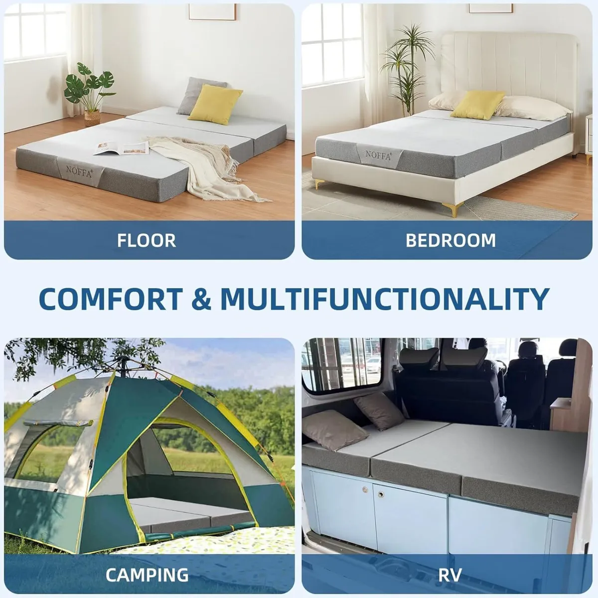 Folding Mattress Small Double Tri-fold with Two - Image 4
