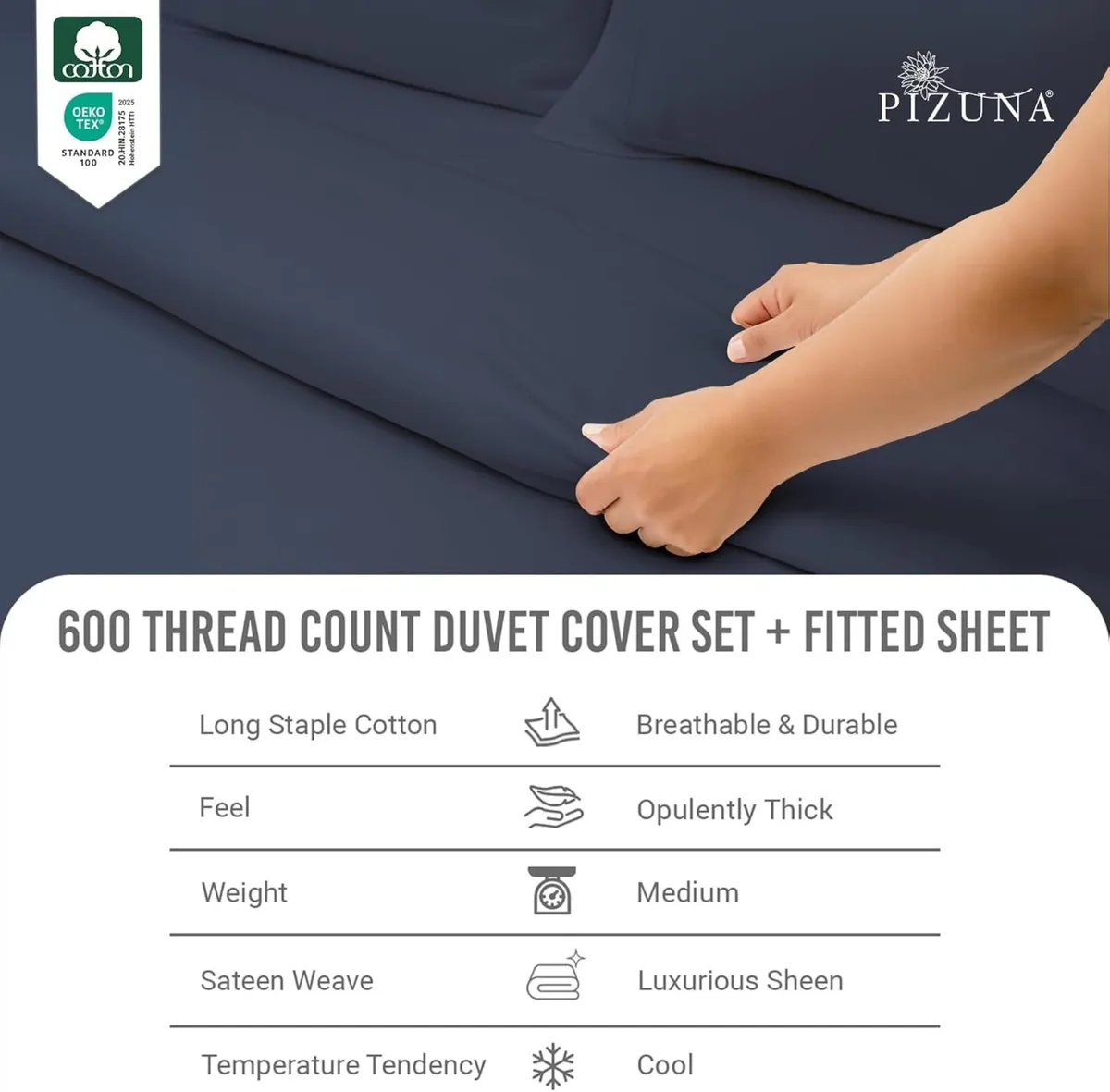 Pure Combed Cotton Bedding Sets King Size 600 - Image 2