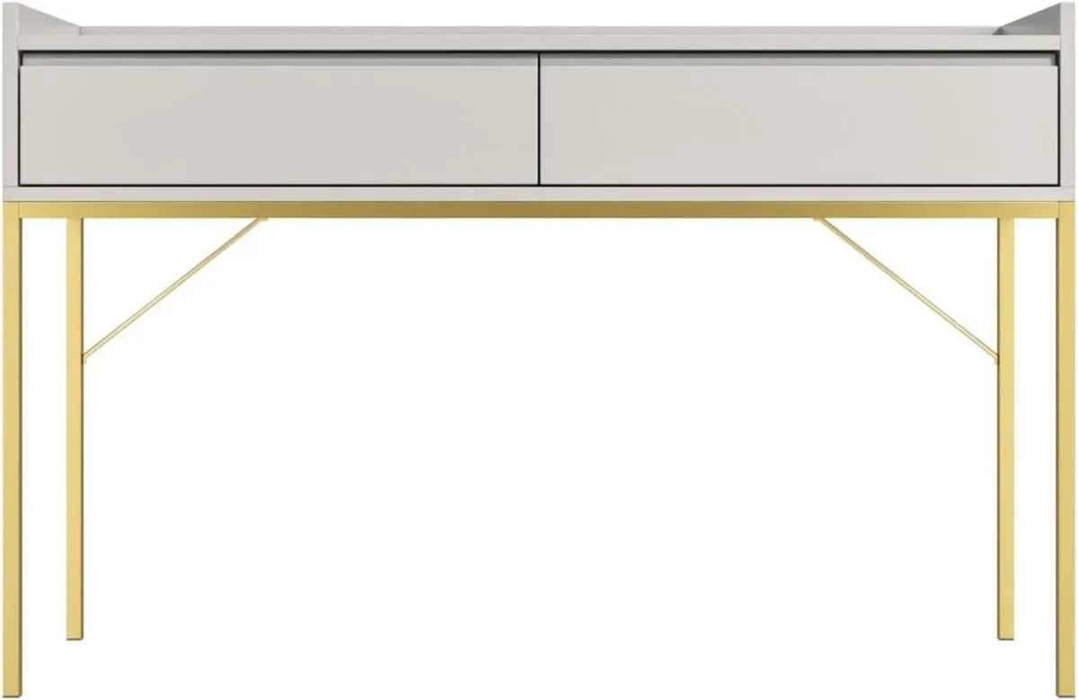 Taupe Modern Dressing Table with 2 Drawers - Image 3