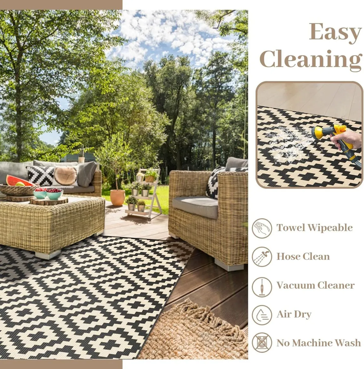 Extra Large Outdoor Rug for Patios Waterproof - Image 4