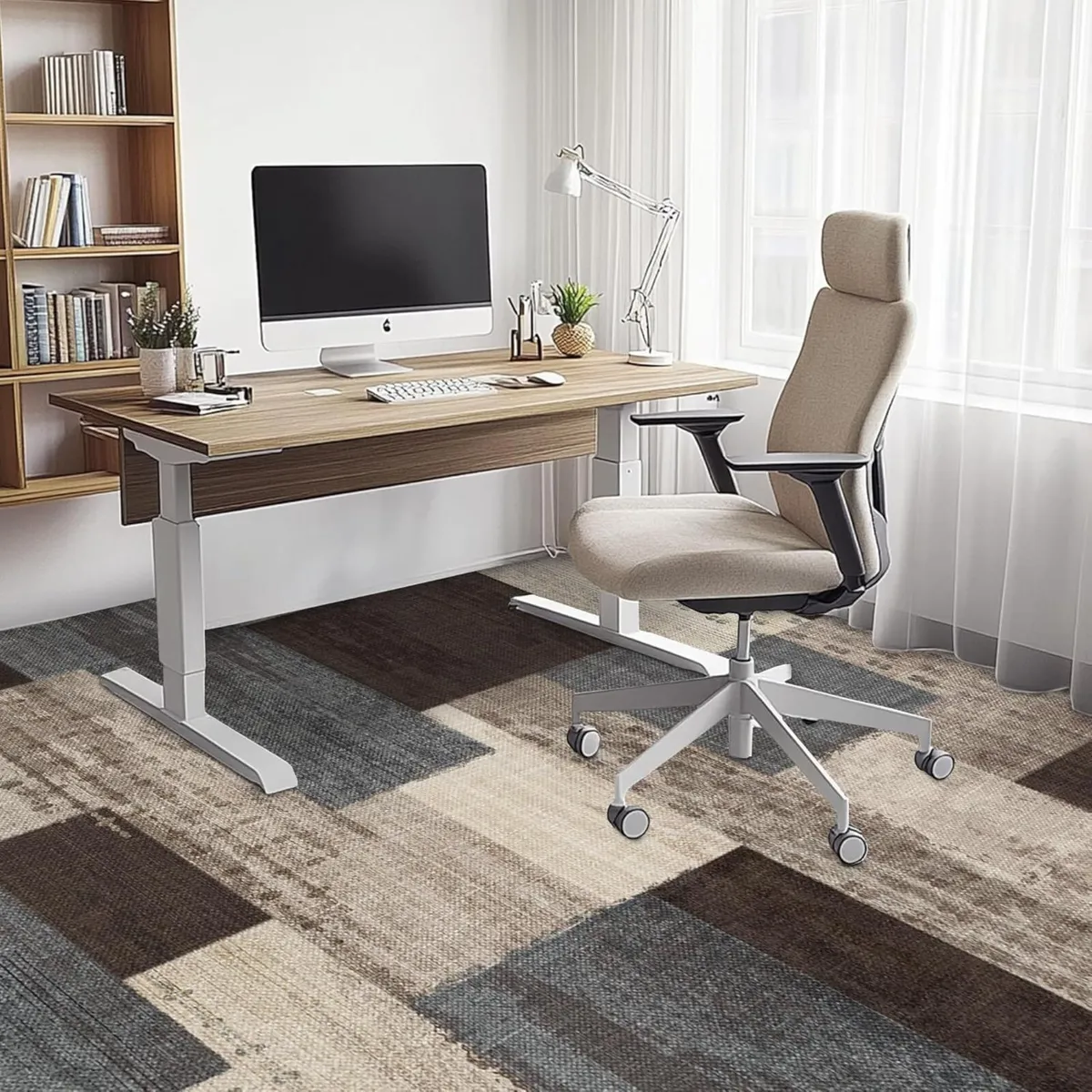 Modern Geometric Patchwork Indoor Area Rug for - Image 4