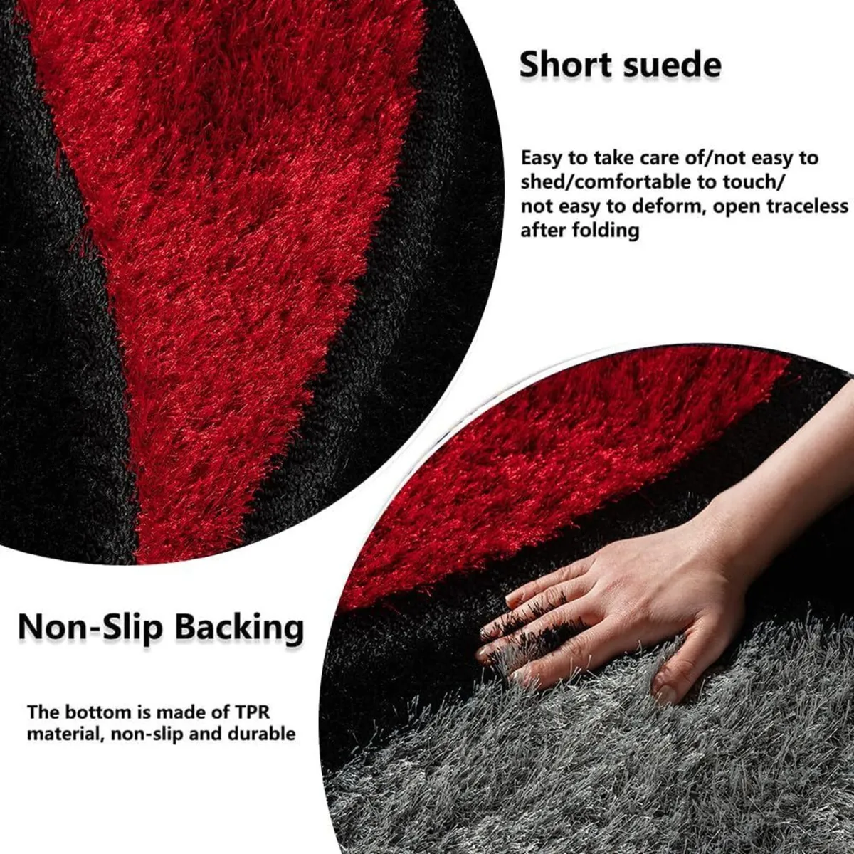 Swirl Rug - Large Fluffy Carpet Washable Non-Slip - Image 3
