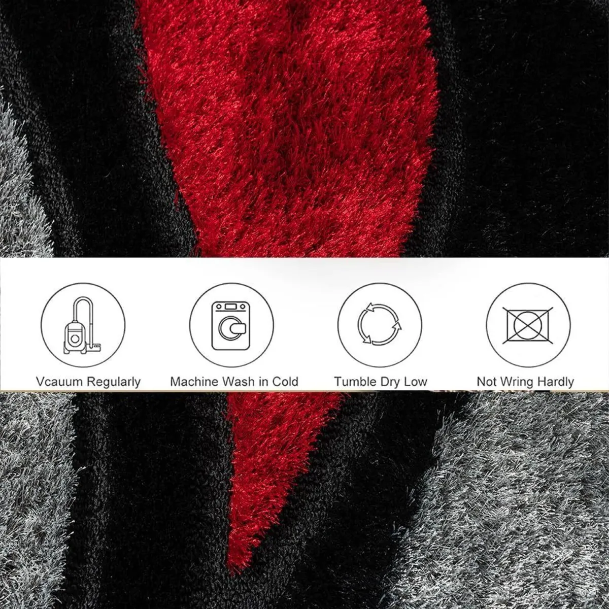 Swirl Rug - Large Fluffy Carpet Washable Non-Slip - Image 4