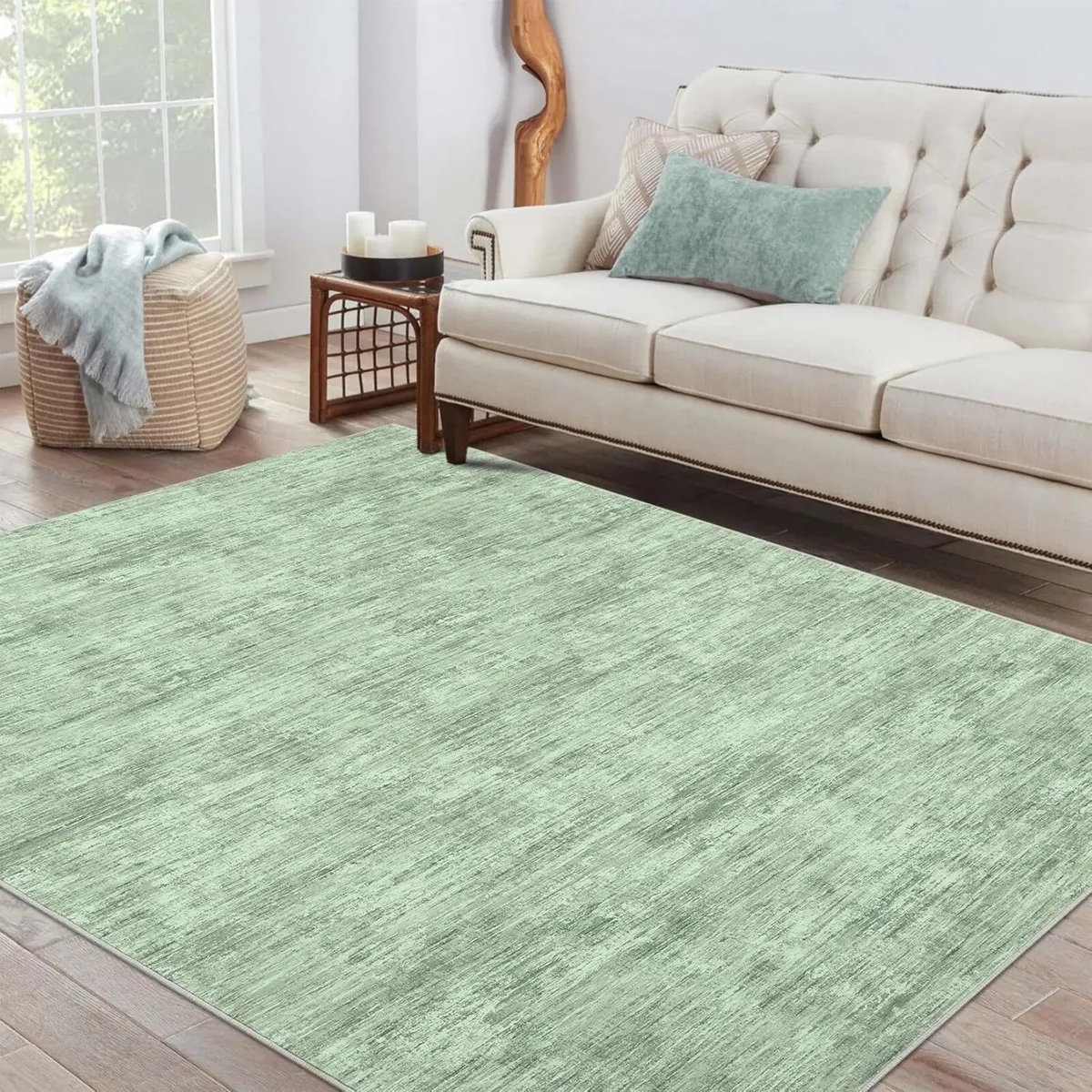 160x230 cm Modern Solid Rug Living Room Washable - Image 2