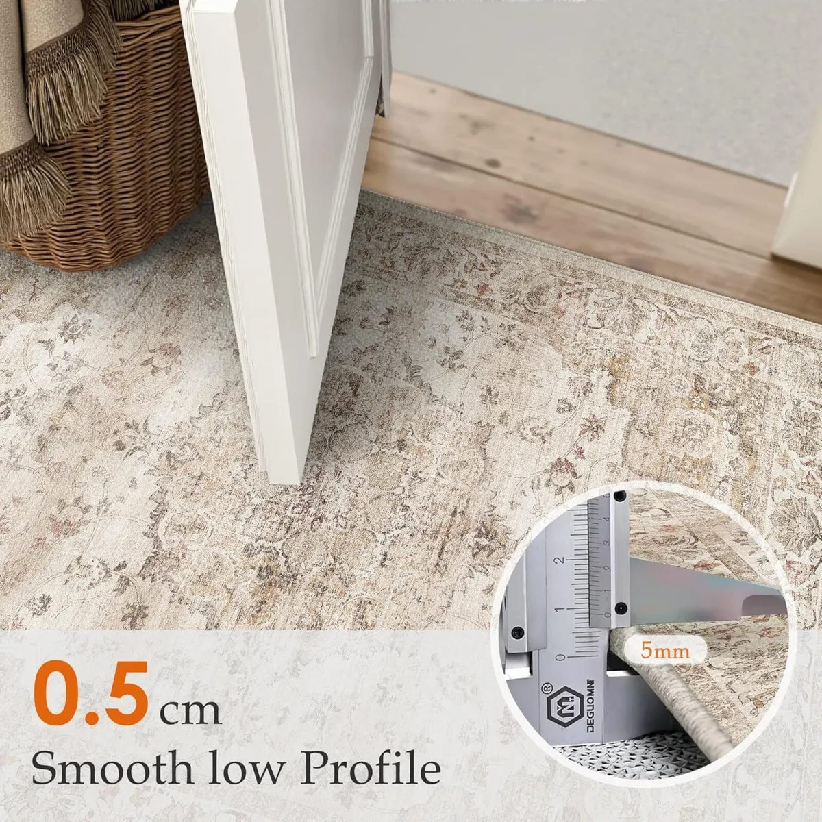 160x230cm Beige Vintage Rugs for Bedroom Living - Image 3