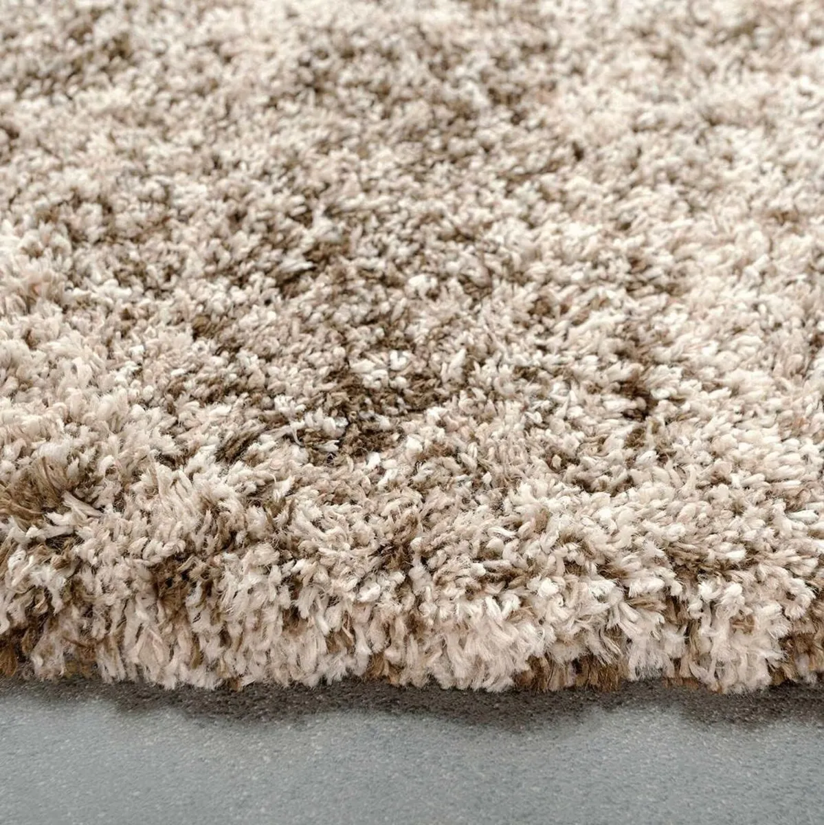 Large Thick Plush Beige Brown Cream Shaggy Shag - Image 4