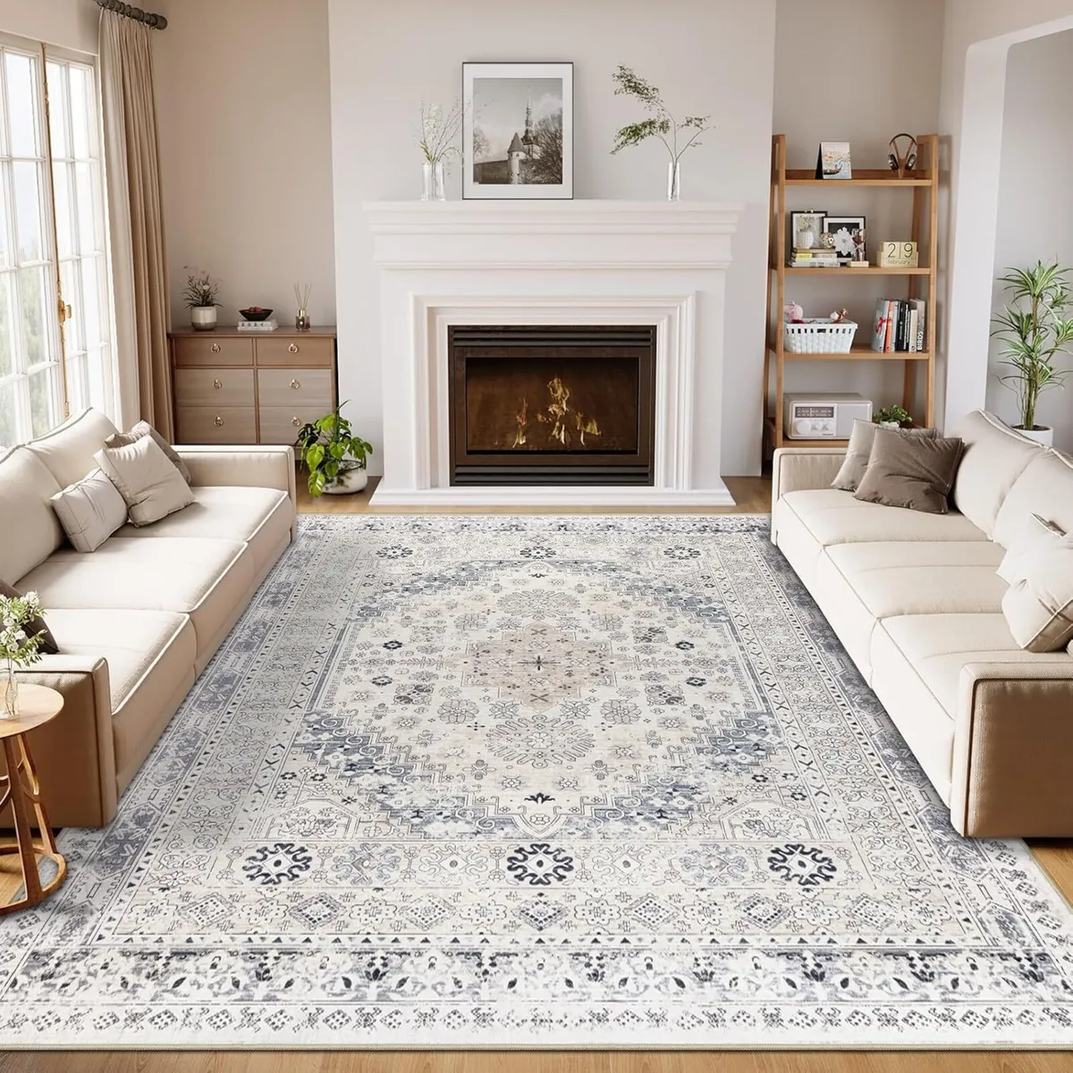 Washable Rugs Living Room 200x300cm Distressed - Image 1
