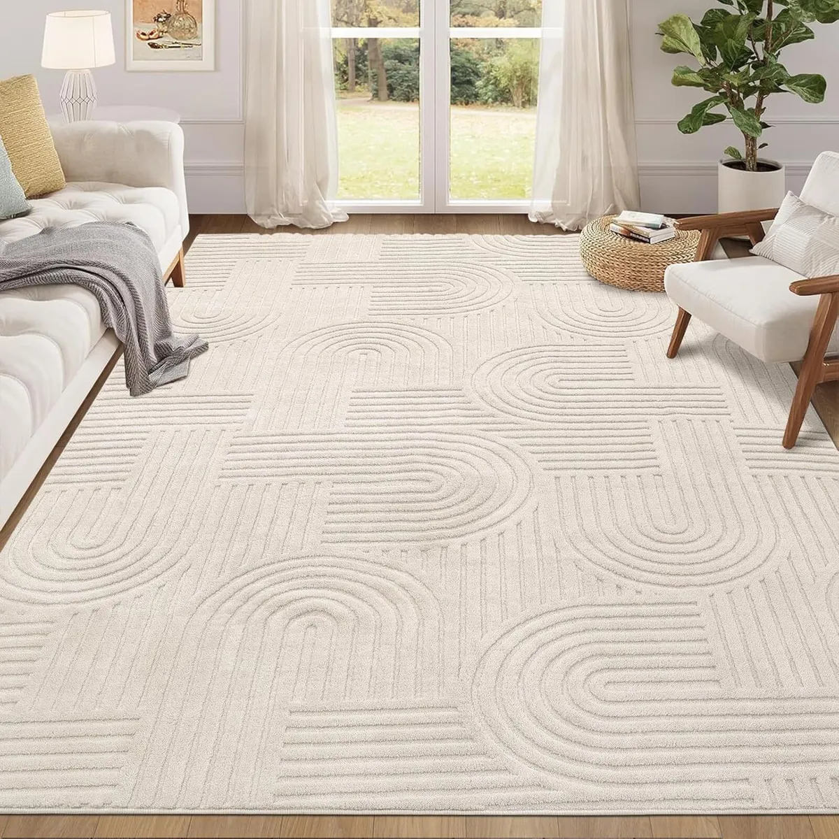 Machine Washable Rugs for Living Room 140 x 200 - Image 1